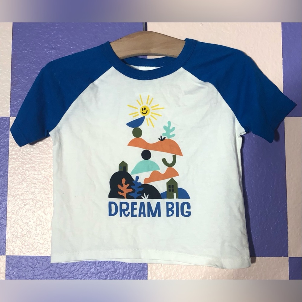 NWOT Open Edit Organic Cotton “Dream Big” Baseball Tee - Size 12M